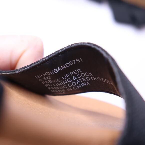 STEVE MADDEN Bandi Flatform Sandals Black Elastic Strap Casual Women's 8.5M - Picture 9 of 9